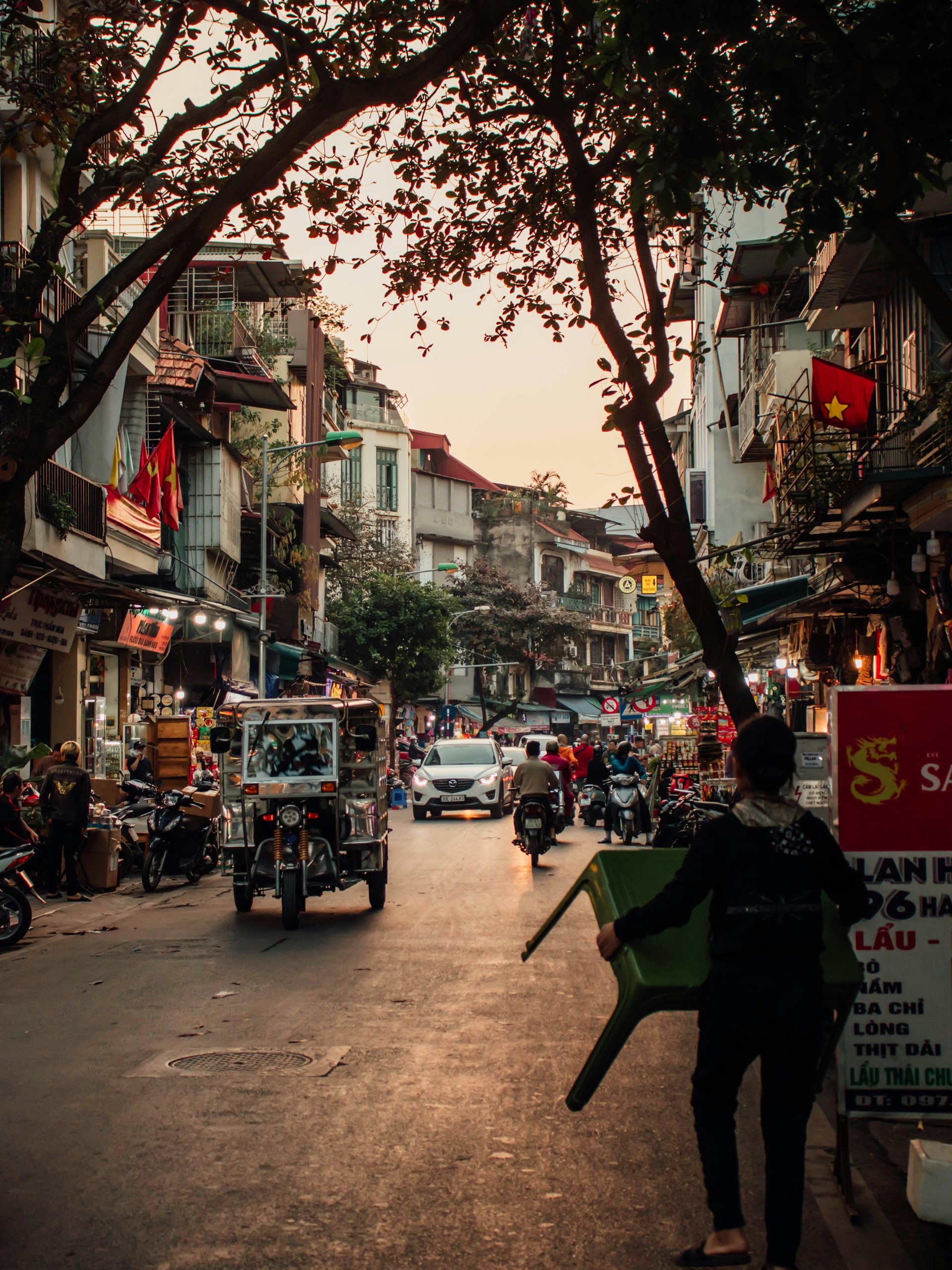 Hanoi 3-Day Itinerary — Old Quarter street with motorbikes
