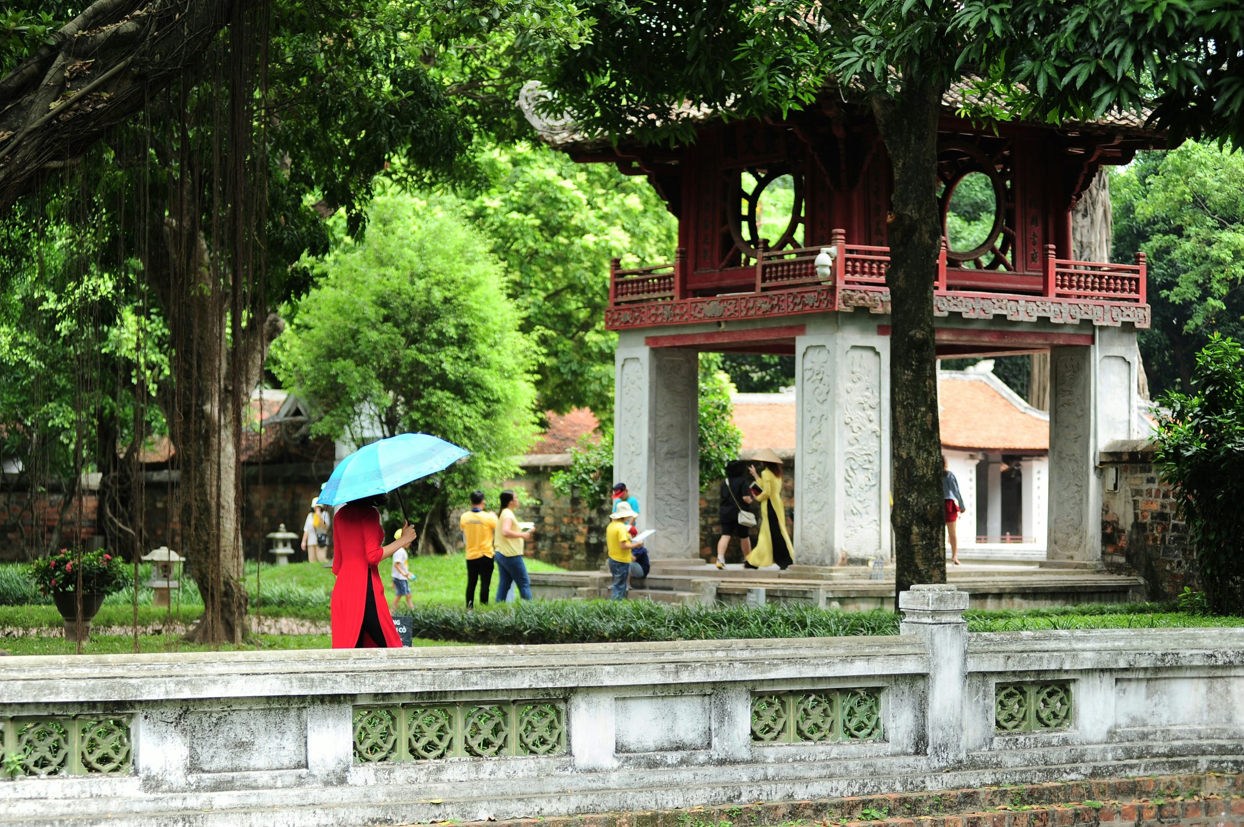 Temple of Literature courtyard in Hanoi