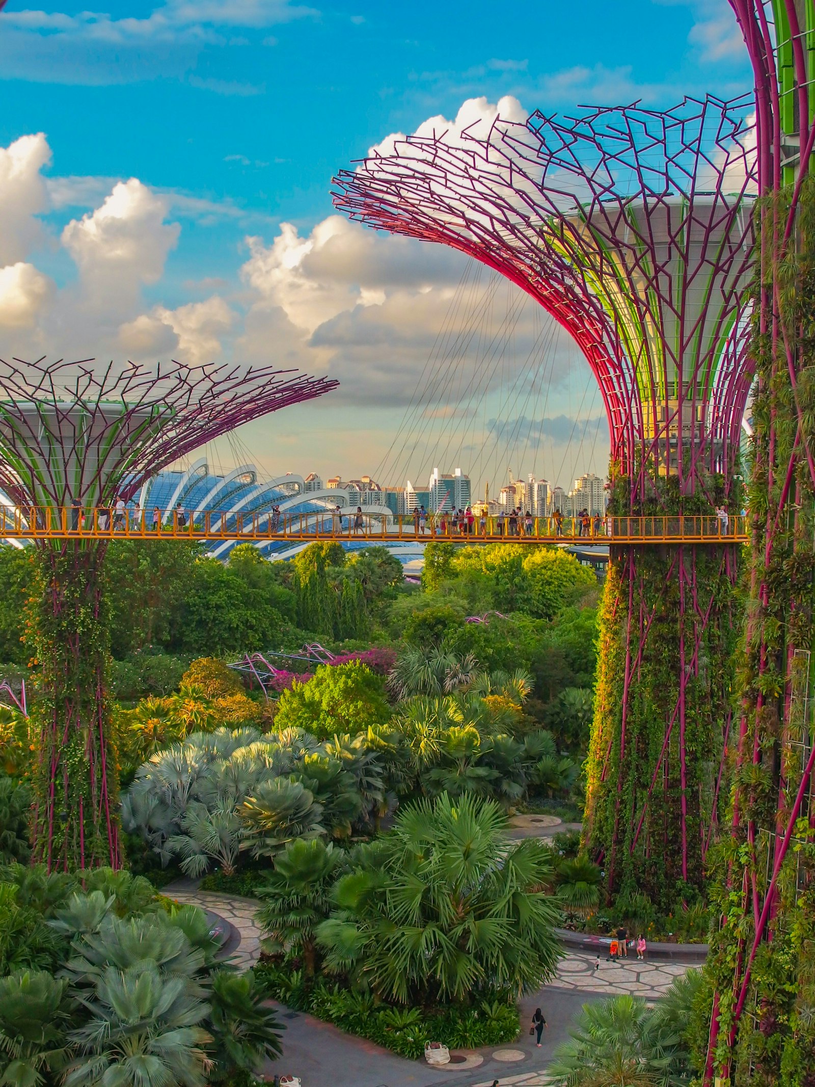 Family with young kids at the entrance to Universal Studios Singapore's Sentosa theme park