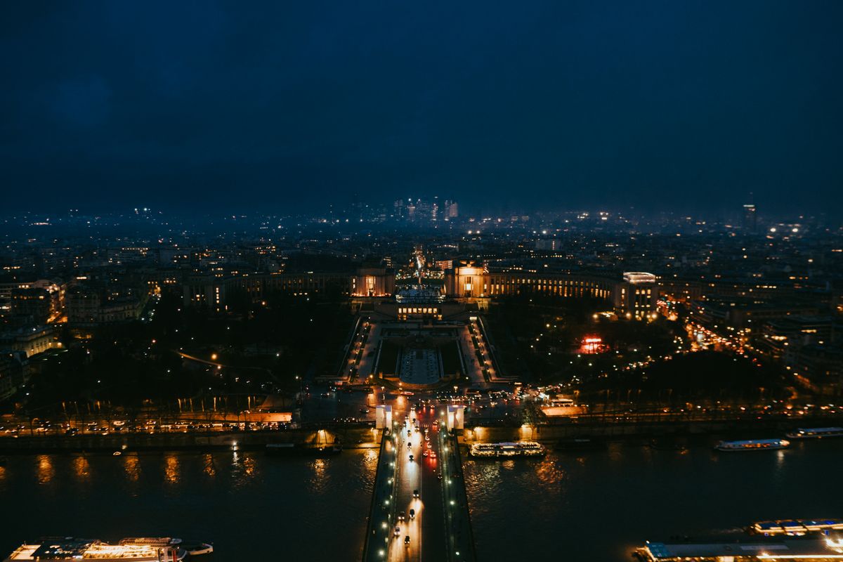 How many days do you need in Paris - aerial night view